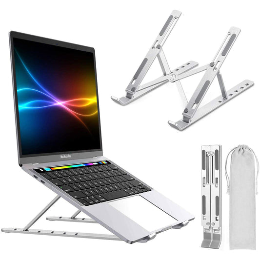 Portable Laptop Stand with Carry Pouch, 6 Adjustable Height Angles