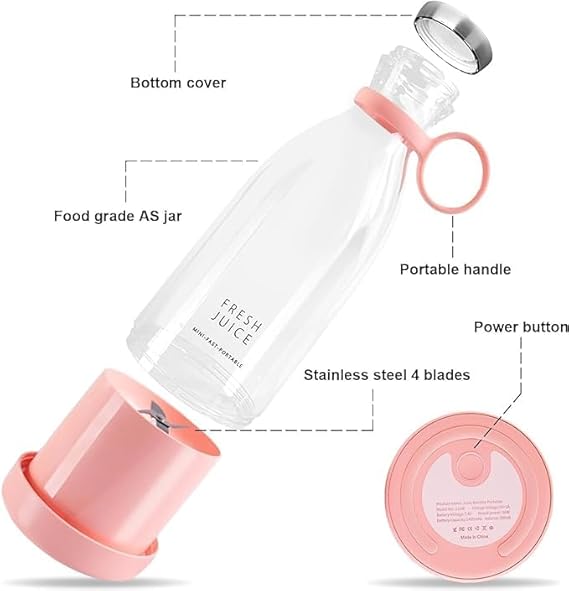 GETFUTURE - Mini Juice Blender (Personal Trevel) 4 Blade juicer blender bottle (450ml)