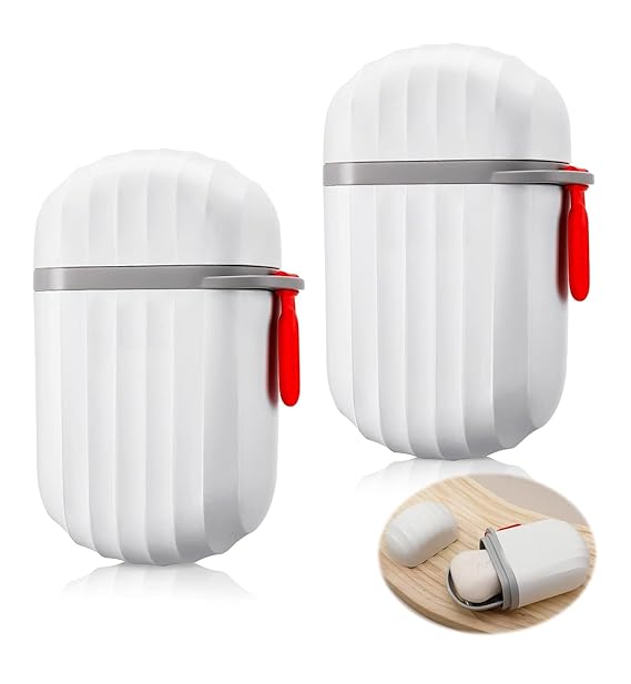 Plastic Soap Box for Travel Bathroom Soap Case - White