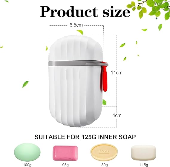 Plastic Soap Box for Travel Bathroom Soap Case - White