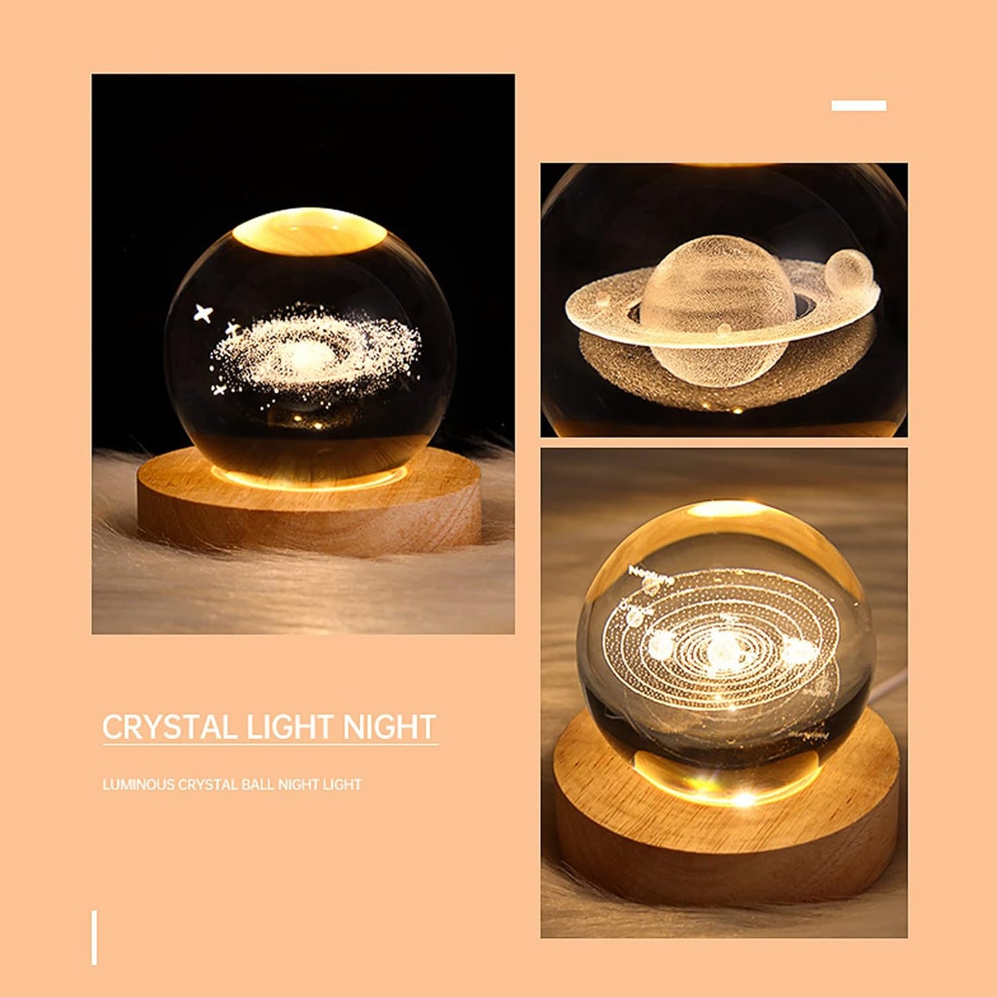 Galaxy Crystal Ball Night Light For Home Decor